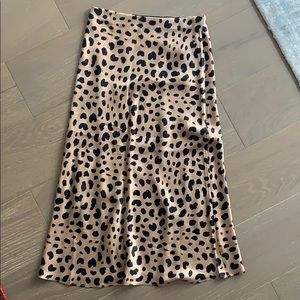 Realisasion leopard print silk skirt